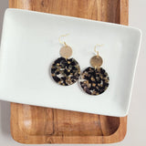 Zoey Earrings - Black & Bronze