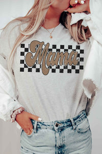 CHECKERED RETRO MAMA Graphic Tee