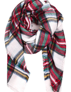 White plaid scarf