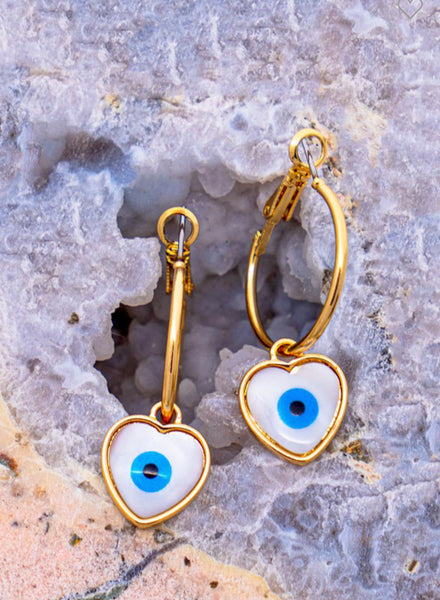 Evil eye hoop earrings (Mal ojo)